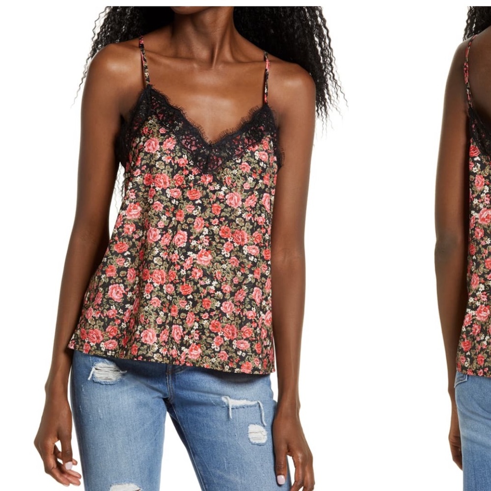 NWOT BP Lace Trim Satin Camisole Lg